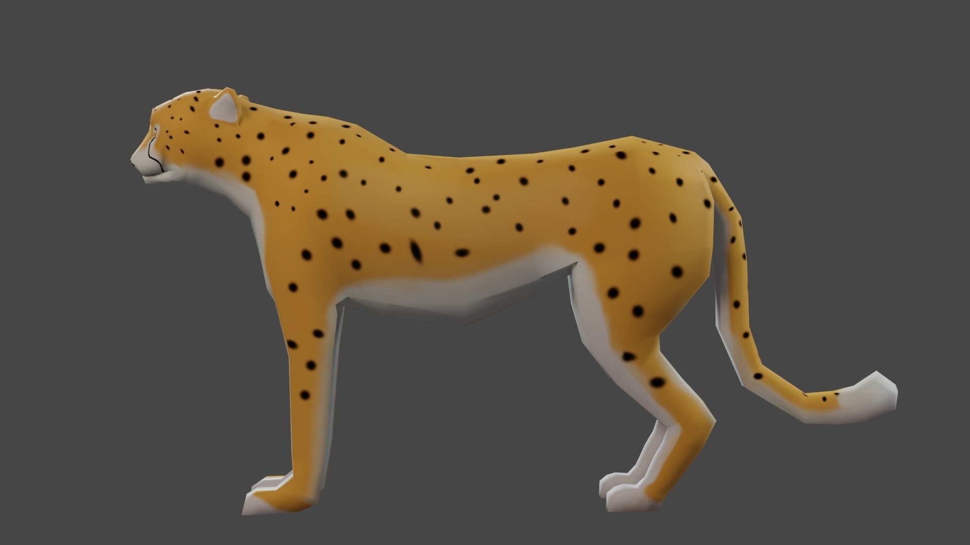 Low poly Cheetah Rigged 3D model Low-poly 3D model_1