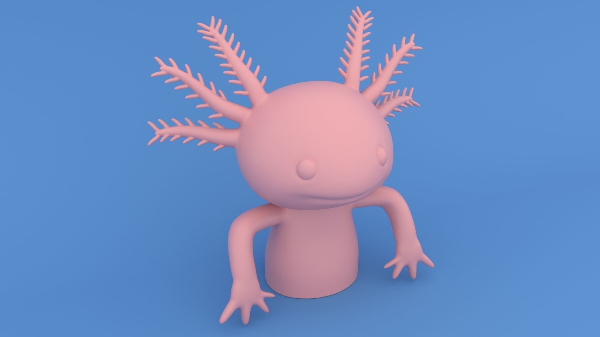 Cute Axolotl - 3D Print Model 3D print model_1