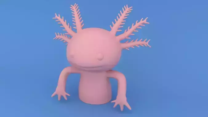 Cute Axolotl - 3D Print Model 3D print model