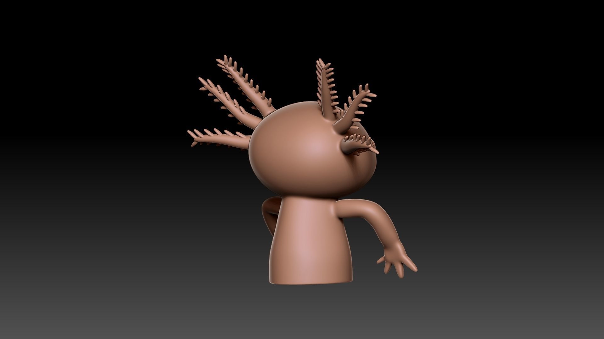 Cute Axolotl - 3D Print Model 3D print model_10