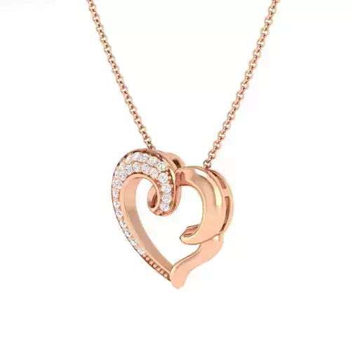 Women heart pendant 3dm stl render detail 3D print model