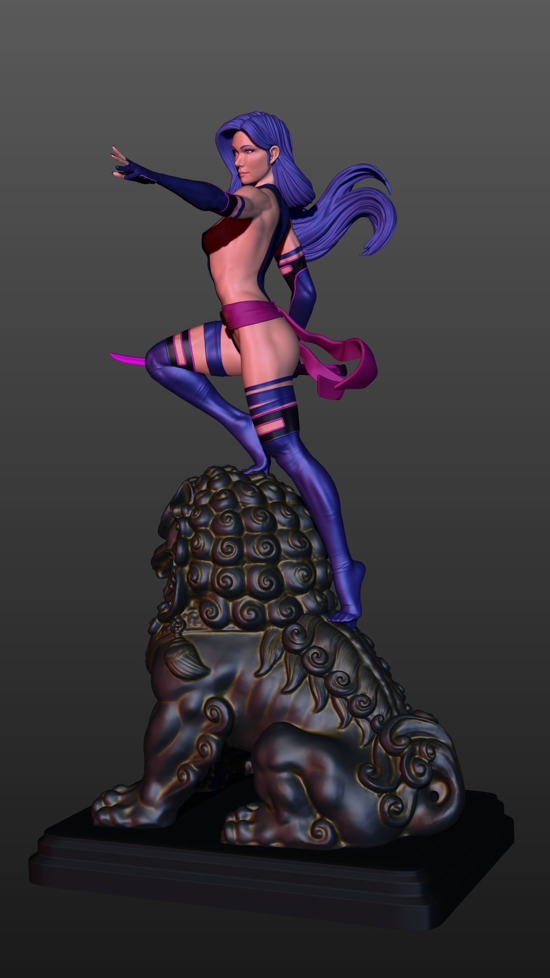 Psylocke standard outfit 3D print model_1
