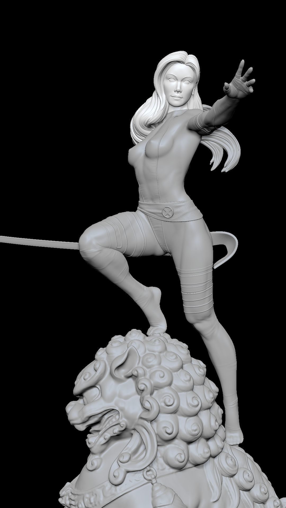 Psylocke standard outfit 3D print model_3