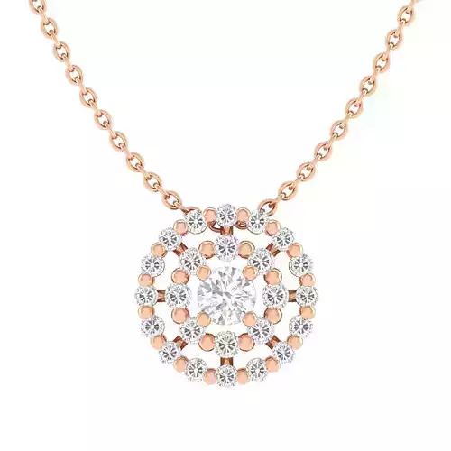 Women round solitaire pendant 3dm stl render detail