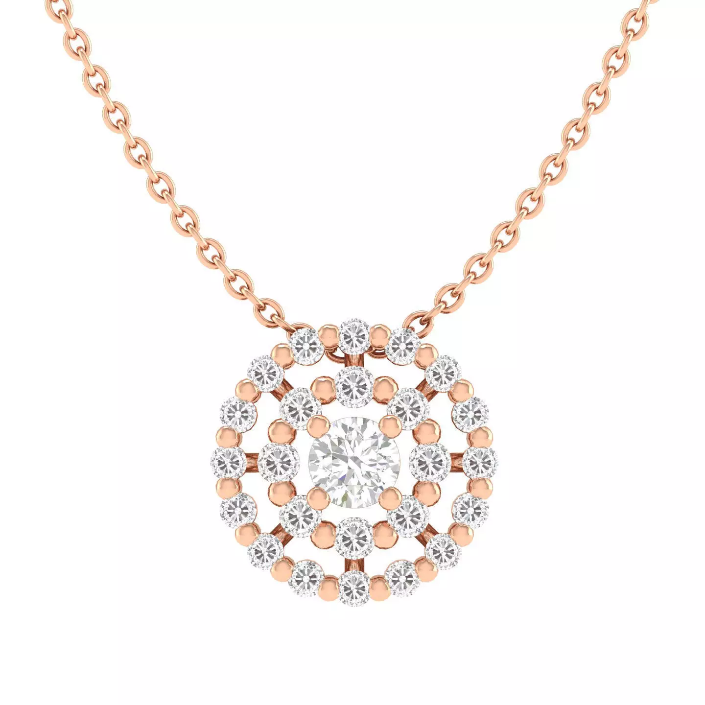 Women round solitaire pendant 3dm stl render detail 3D print model_0