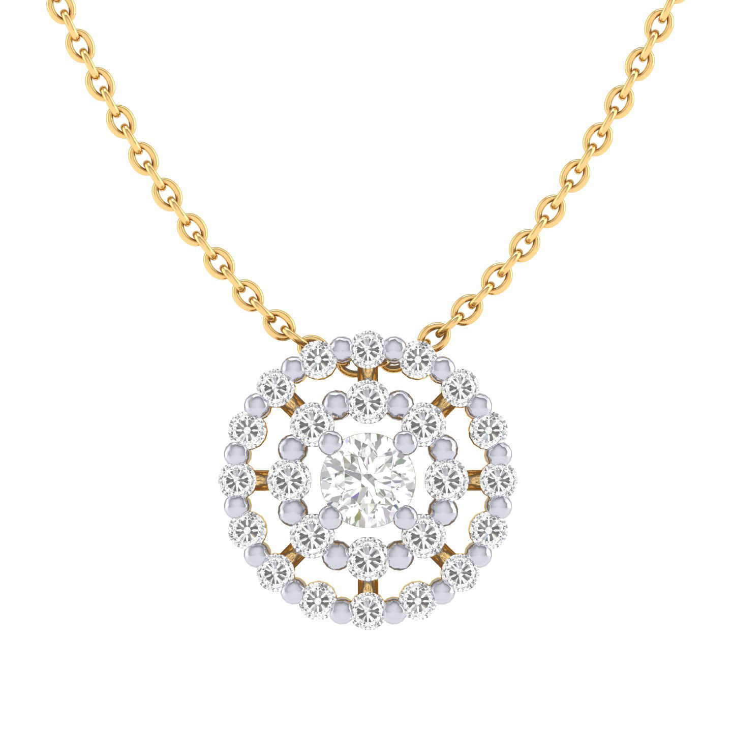 Women round solitaire pendant 3dm stl render detail 3D print model_5