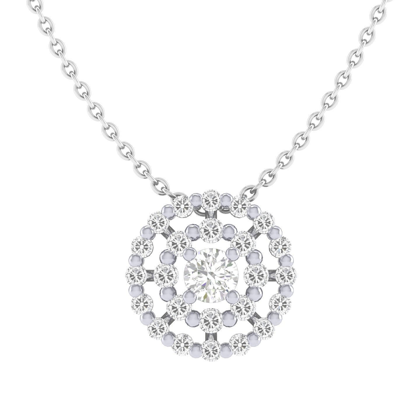 Women round solitaire pendant 3dm stl render detail 3D print model_2