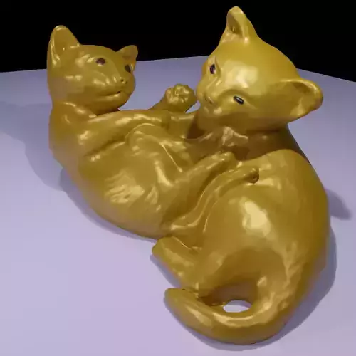 Chatmaille gold cats 3D print model