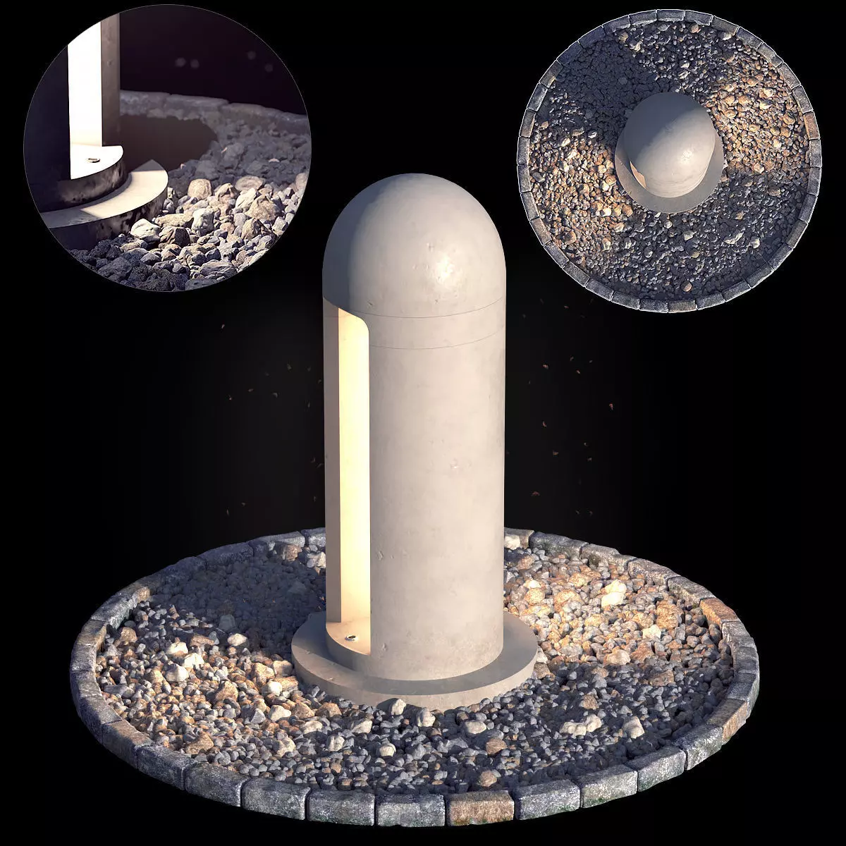 Outdoor luminaire corona 3D model_0