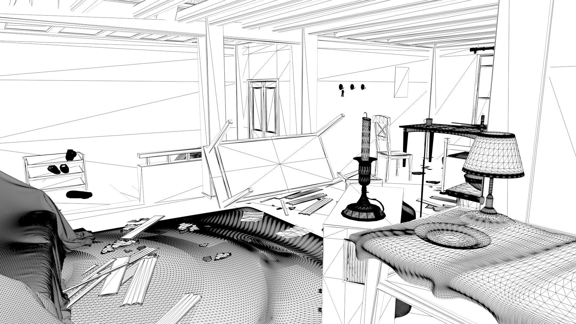 Interior Cabin Set 3D model_5