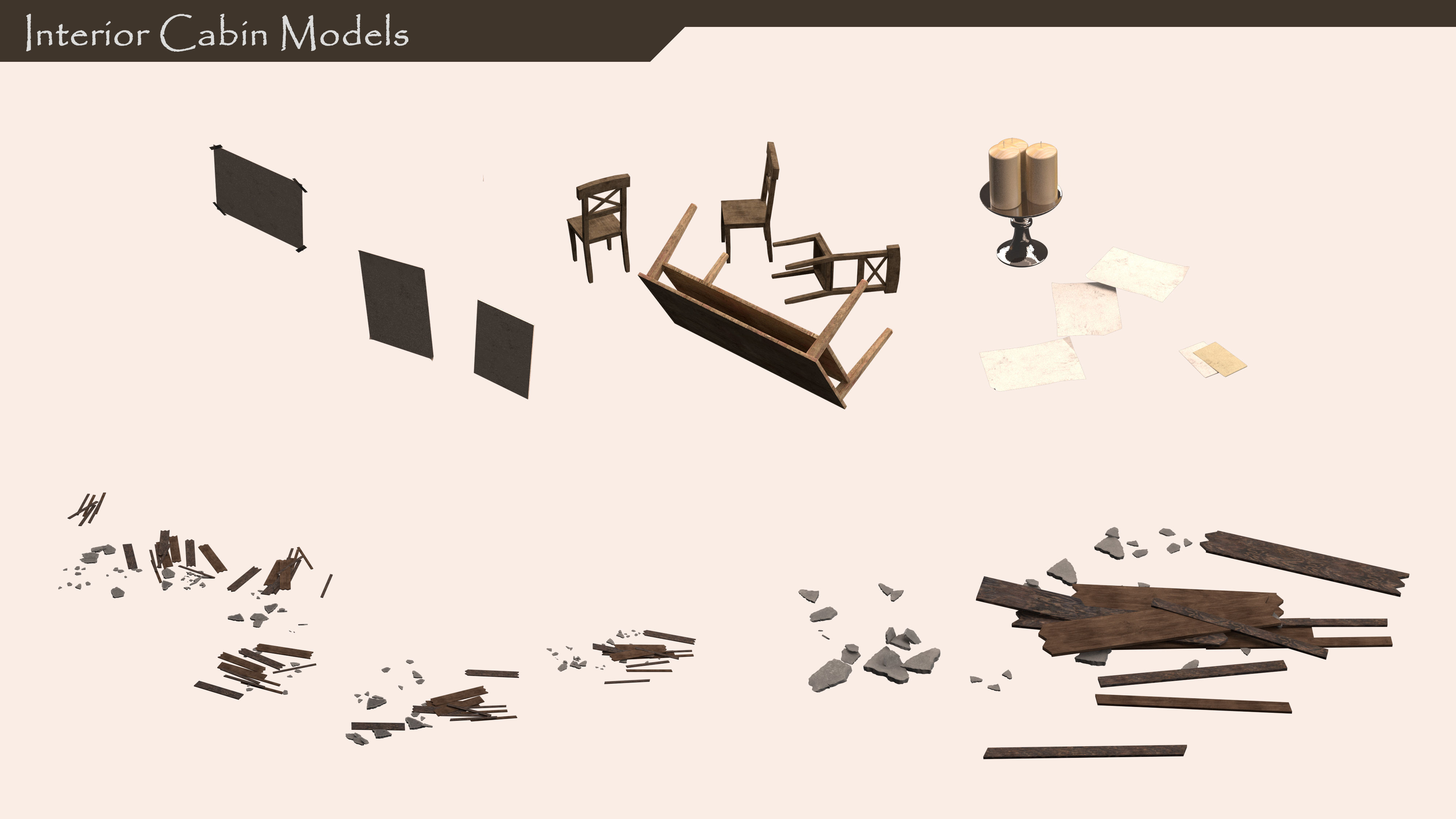 Interior Cabin Set 3D model_4