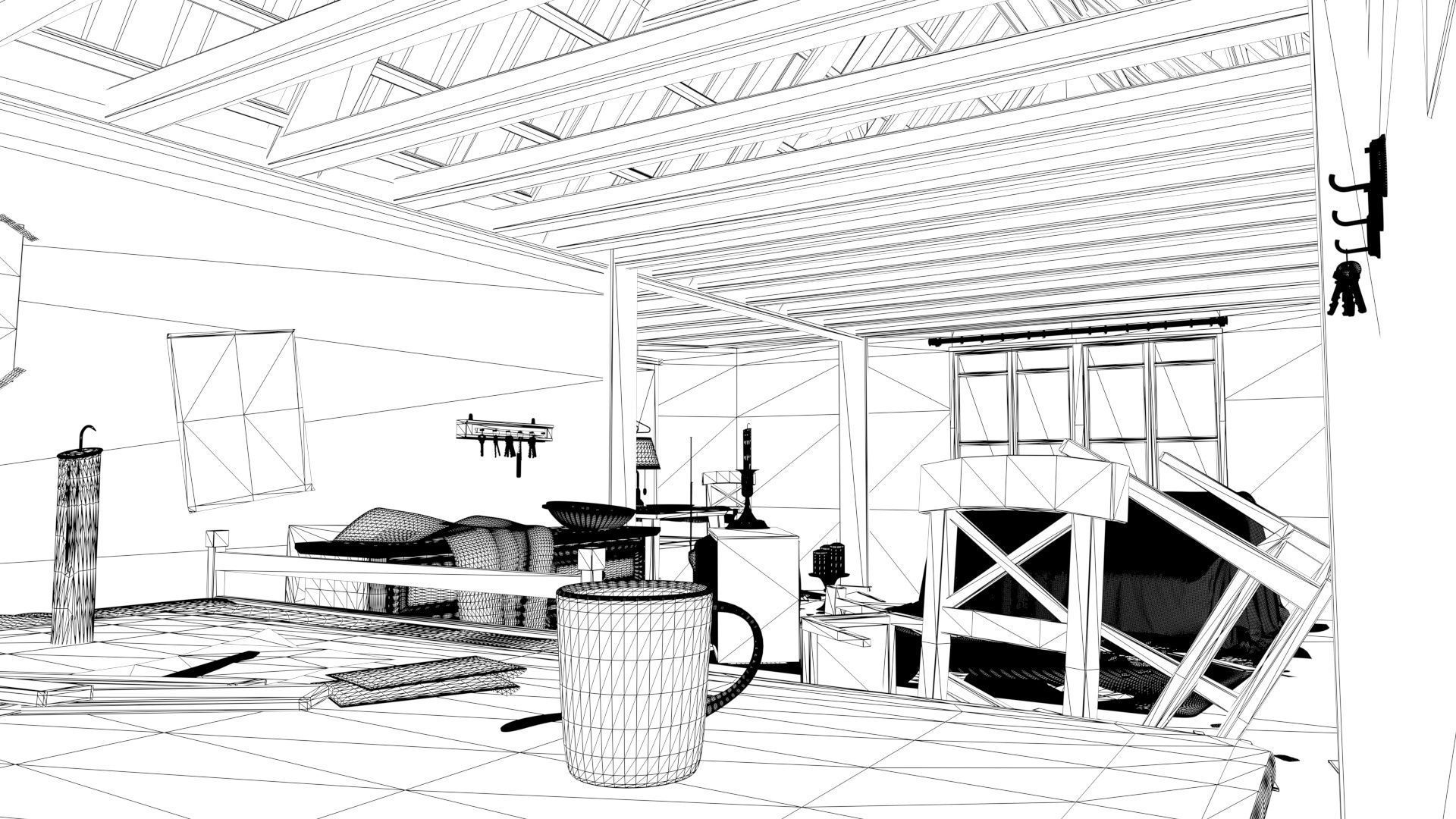 Interior Cabin Set 3D model_6