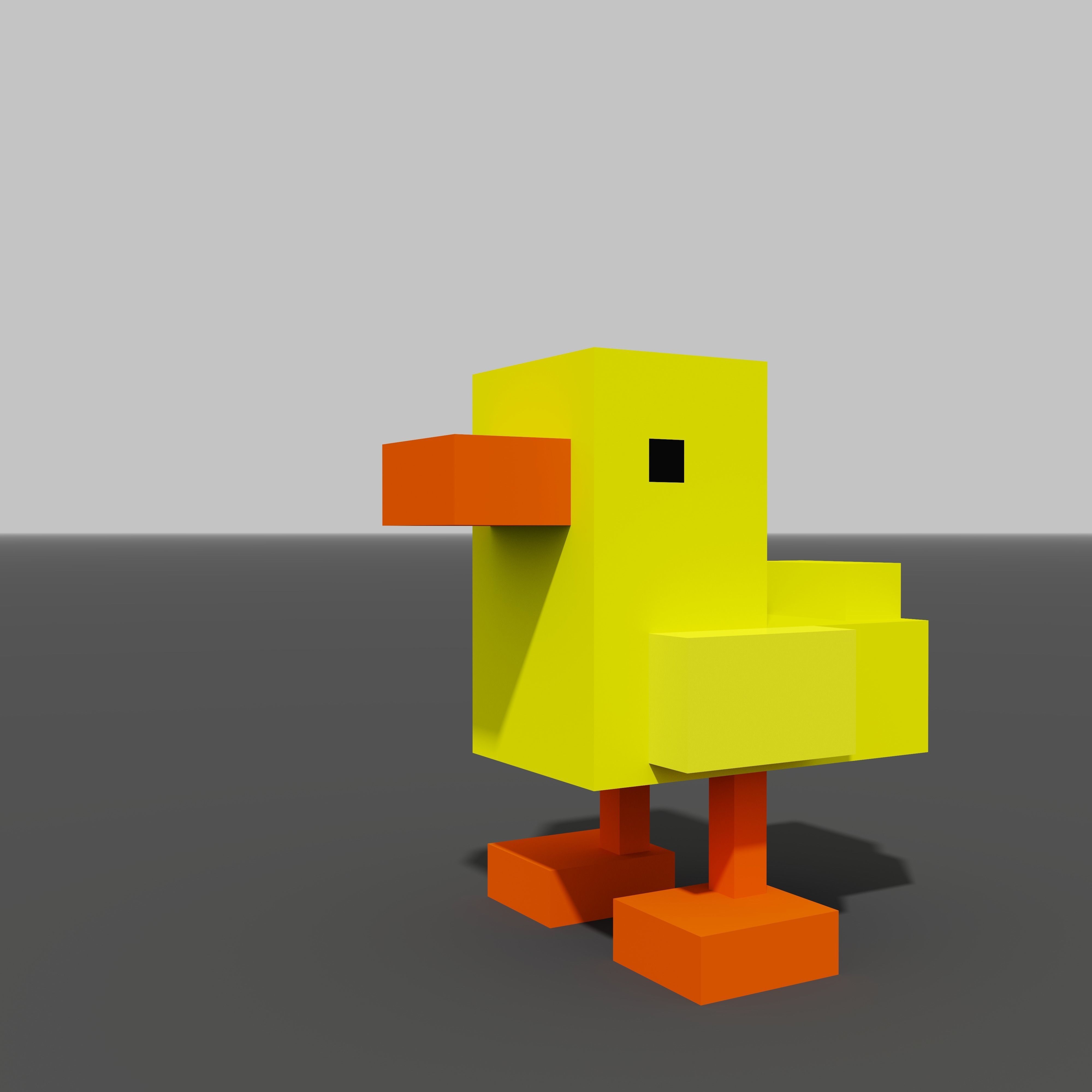 Voxel Duck Model high quality asset 3D model_1