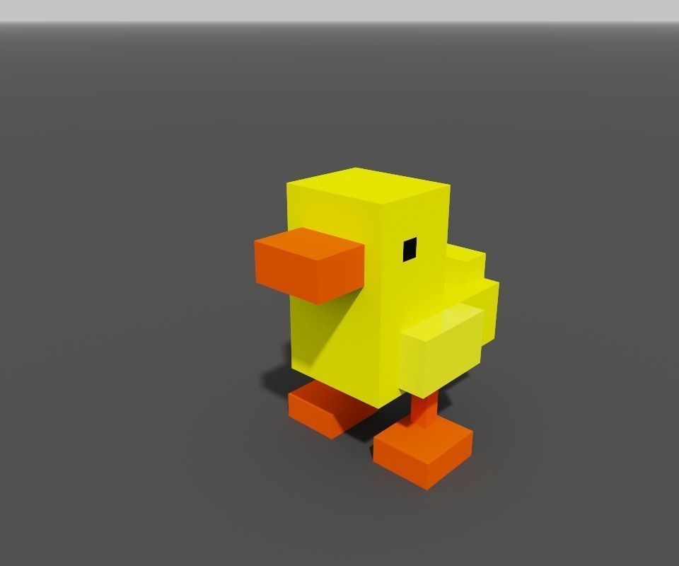 Voxel Duck Model high quality asset 3D model_2