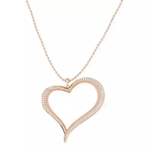 Women heart pendant 3dm stl render detail 3D print model