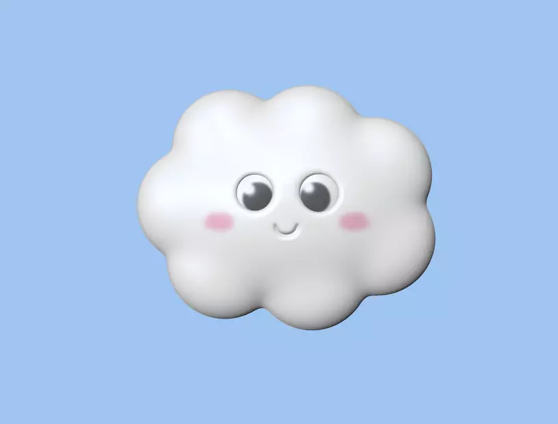 Cute Cloud 3D print model_0