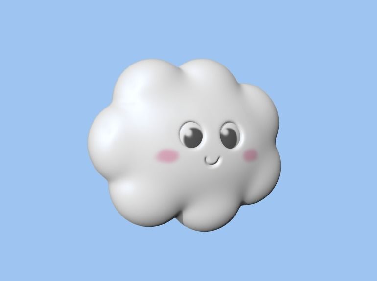 Cute Cloud 3D print model_1