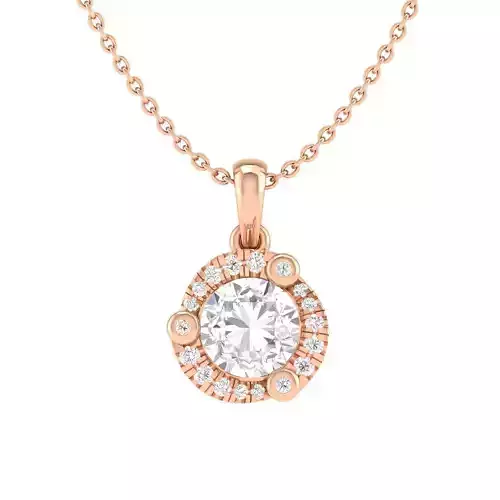 Women round solitaire pendant 3dm stl render detail