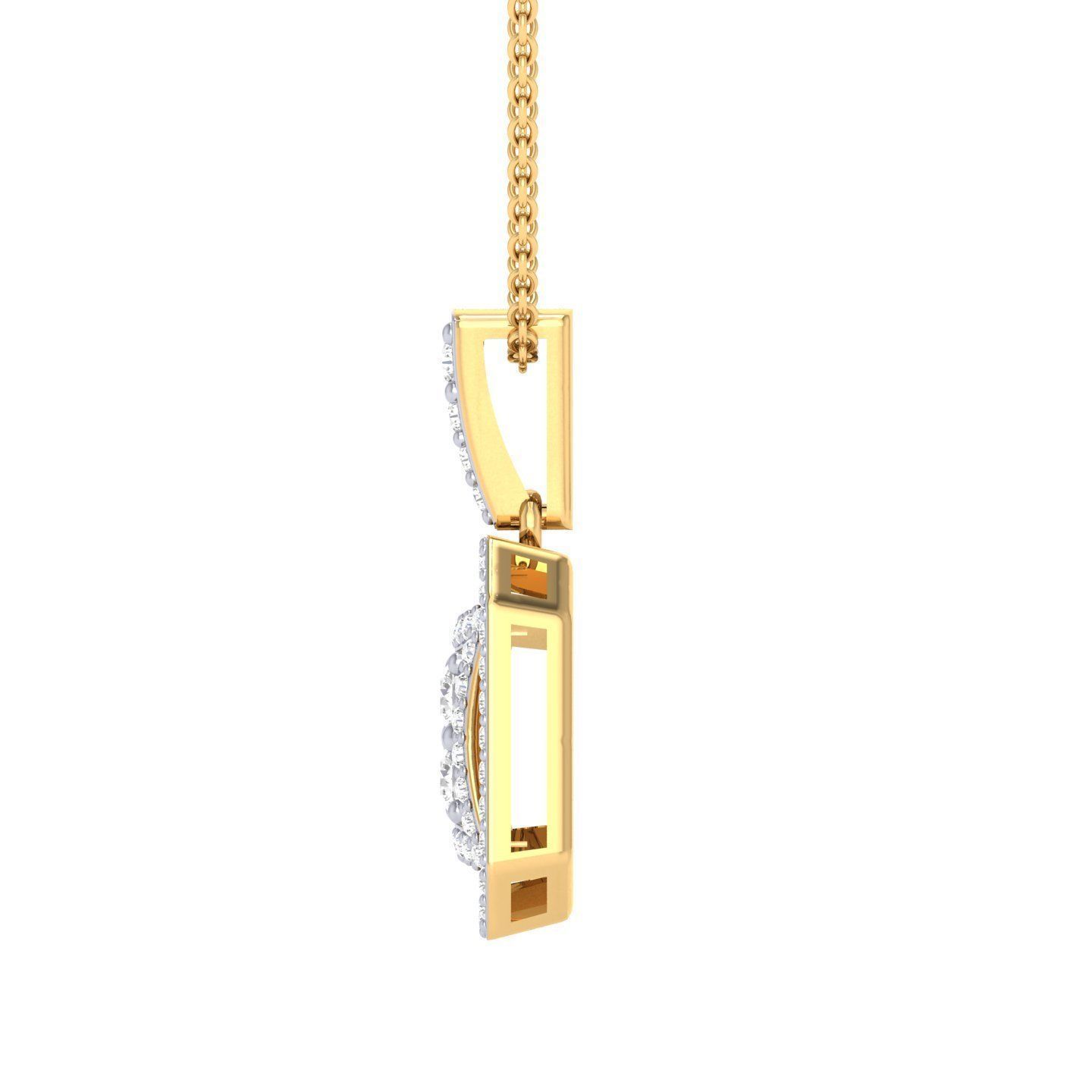 Women square pendant 3dm stl render detail 3D print model_7
