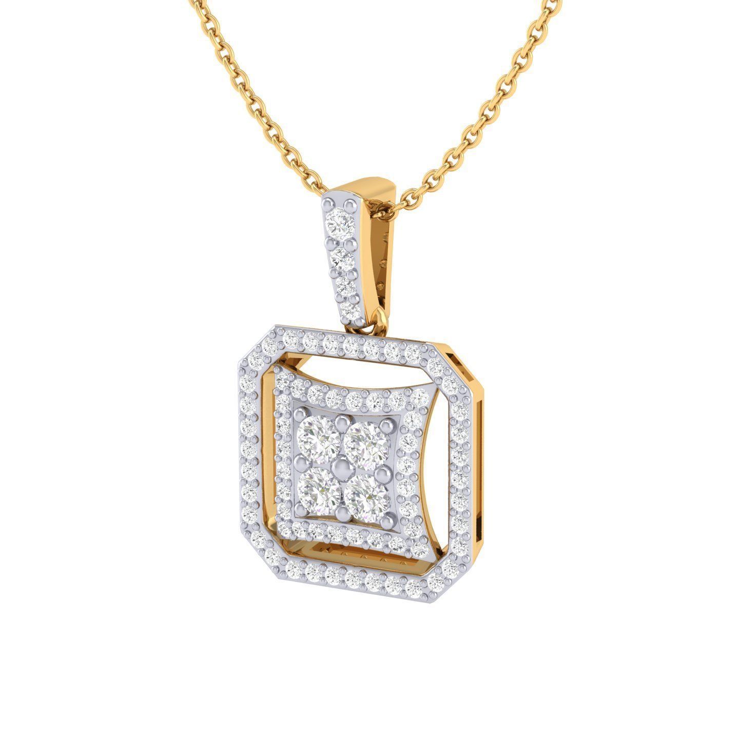 Women square pendant 3dm stl render detail 3D print model_8