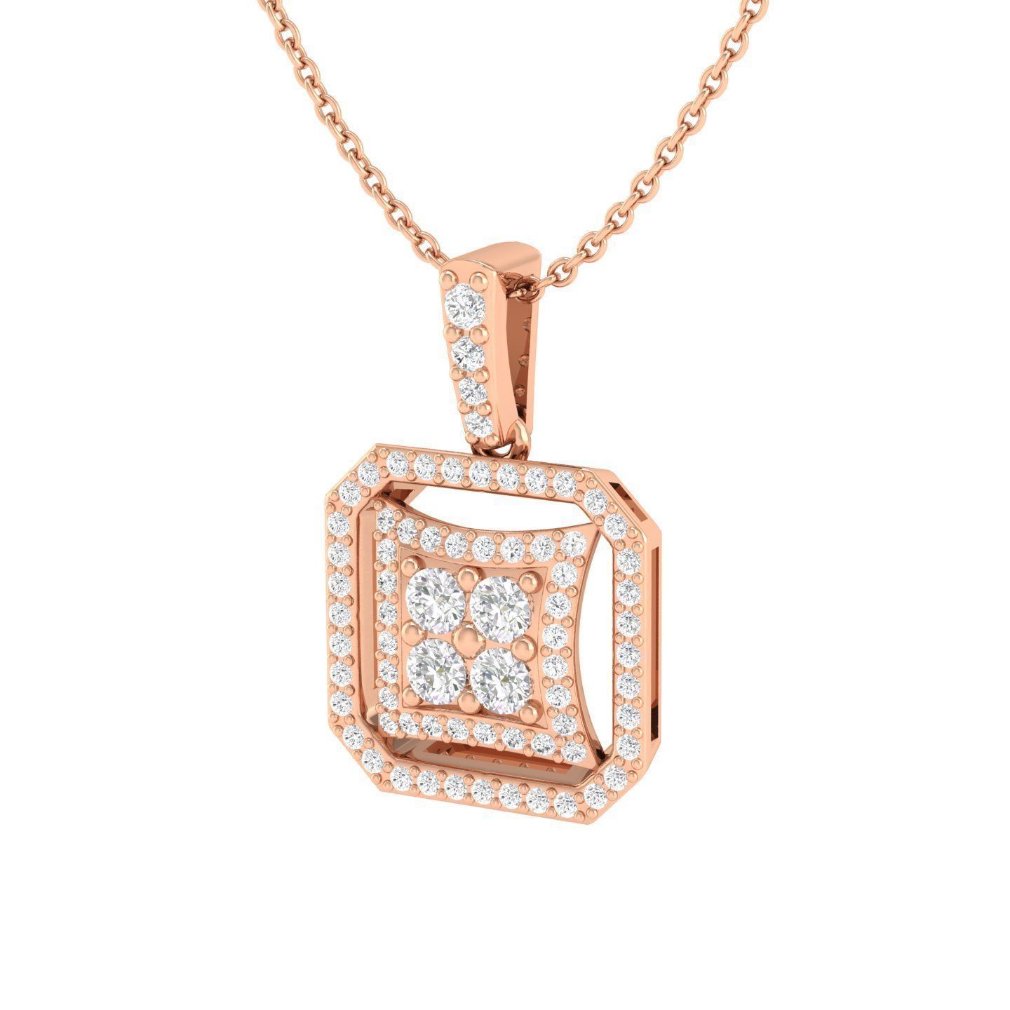 Women square pendant 3dm stl render detail 3D print model_2
