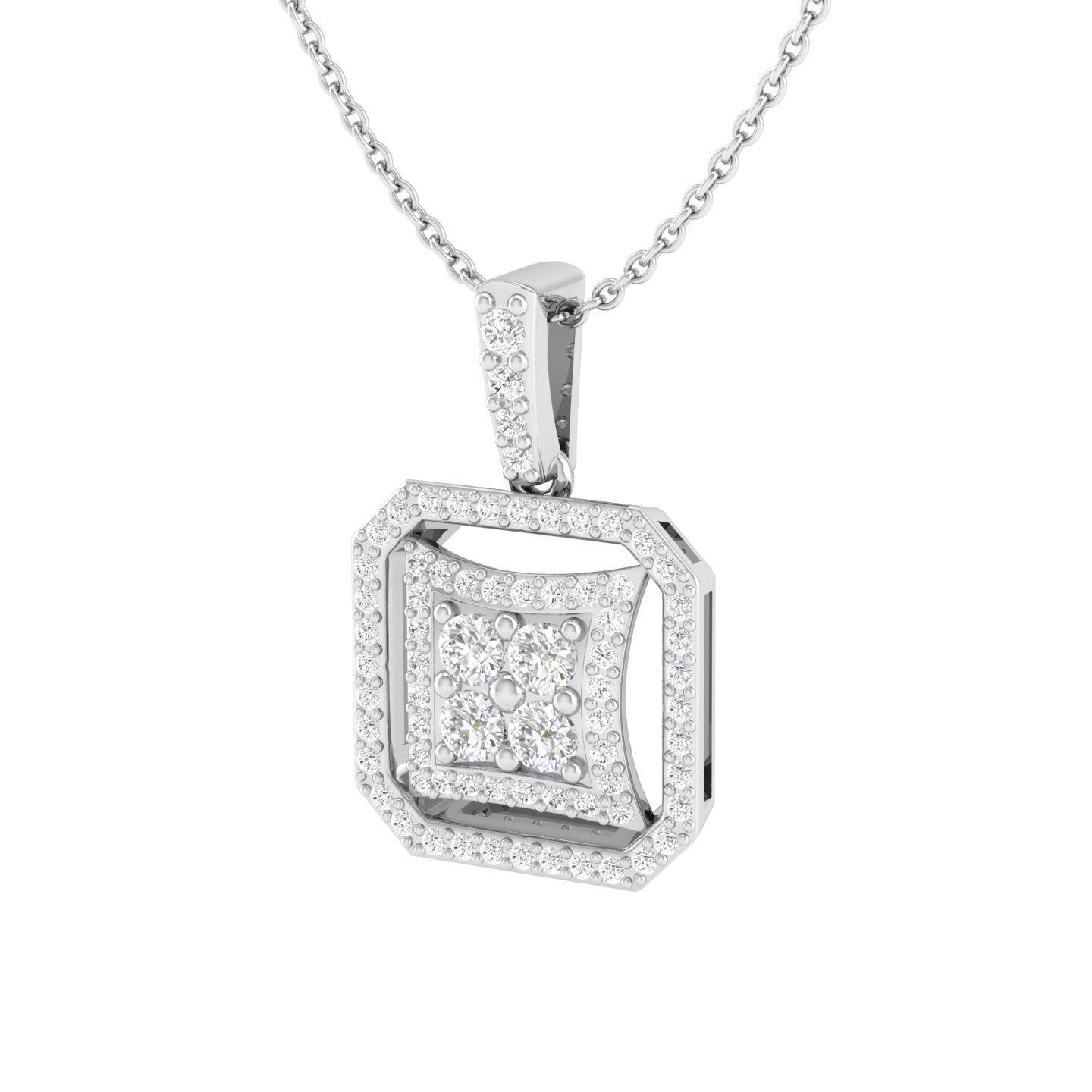Women square pendant 3dm stl render detail 3D print model_5