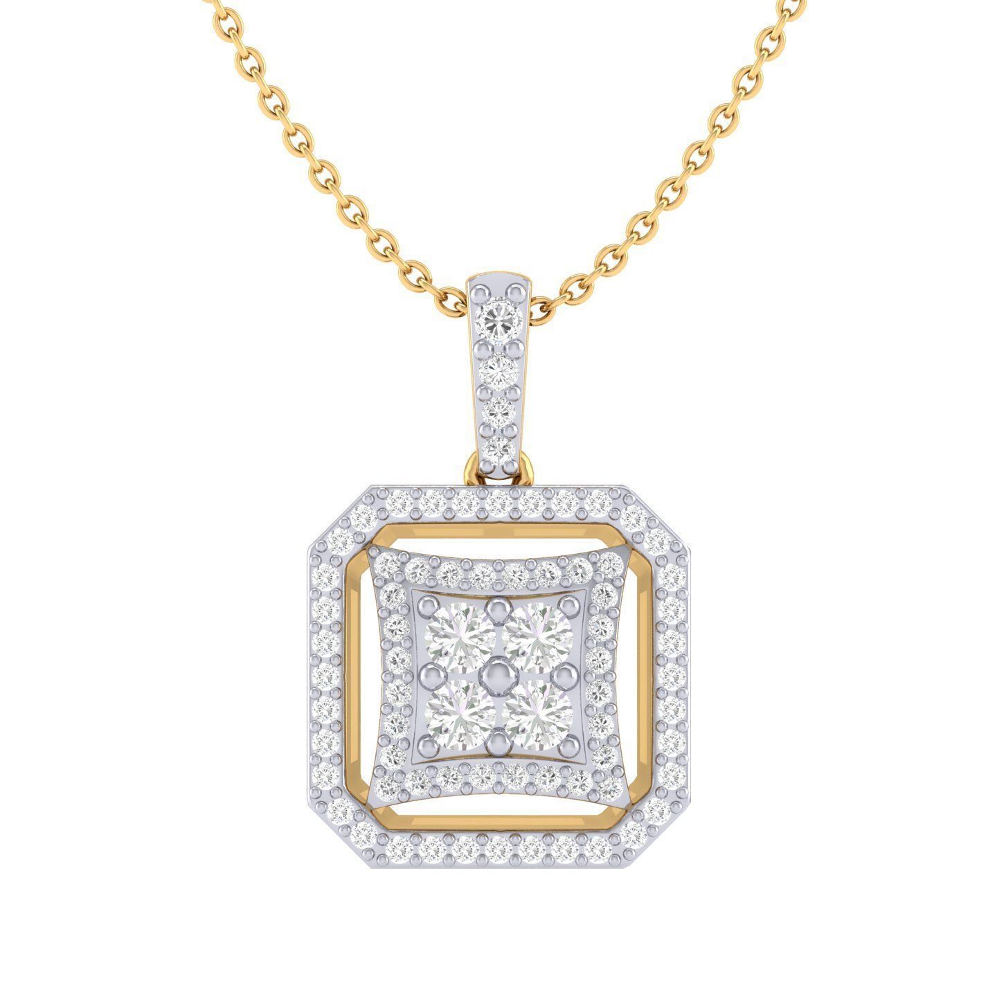Women square pendant 3dm stl render detail 3D print model_6