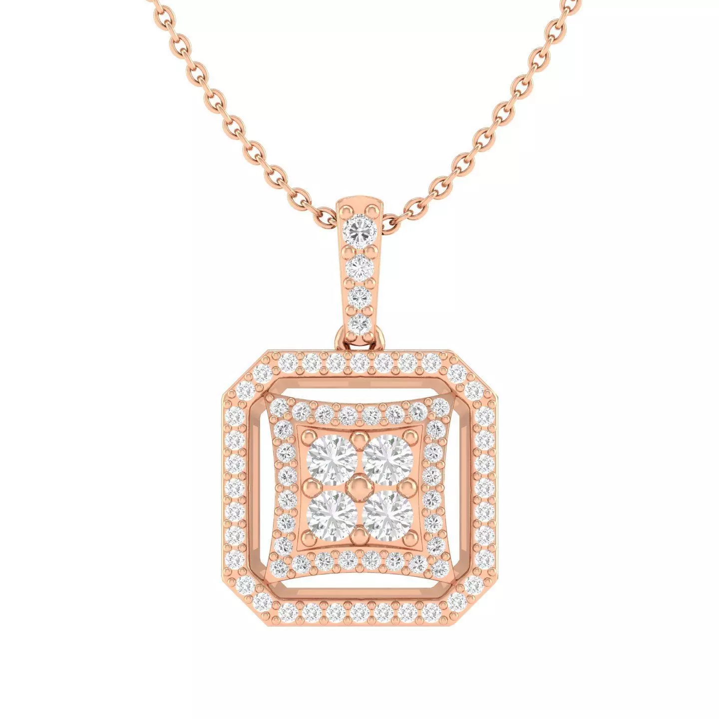 Women square pendant 3dm stl render detail 3D print model_0