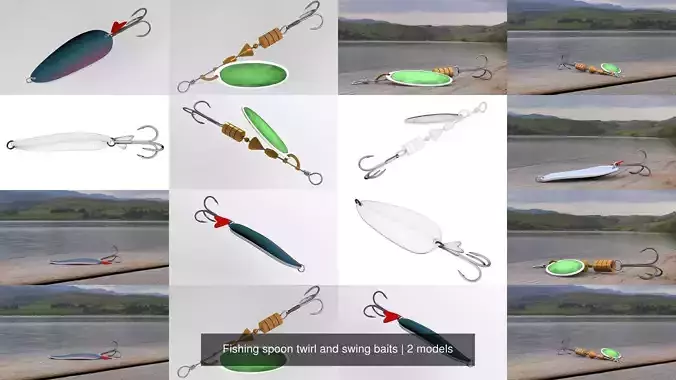 Fishing spoon twirl and swing baits