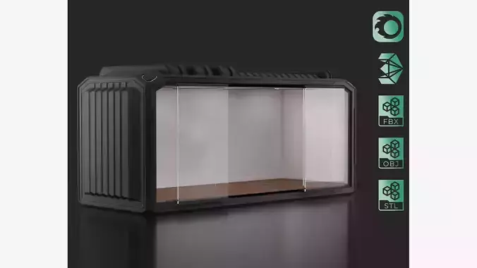 Sci Fi Concept Animated Container with interior 3D model