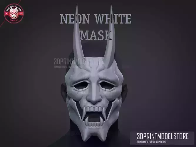 Neon White Game Cosplay Mask 3D print model