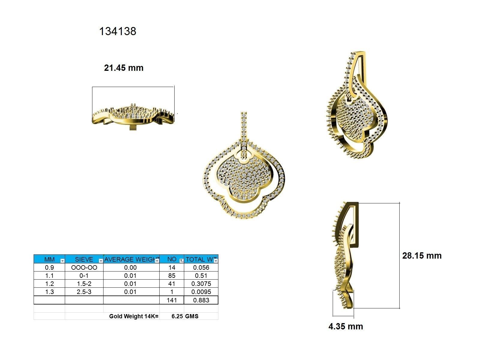 Women pendant 3dm stl render detail 3D print model_9