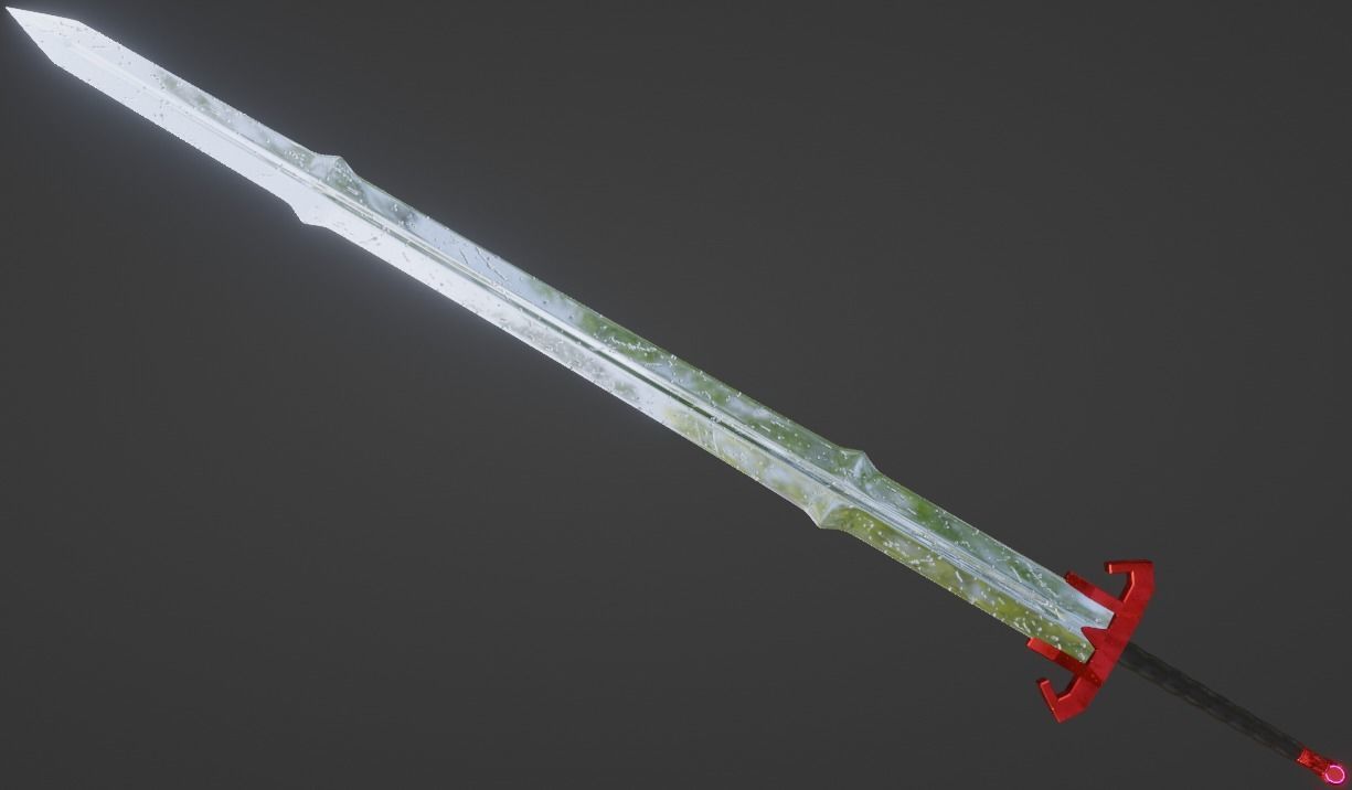 Scratched sword Free 3D model_4