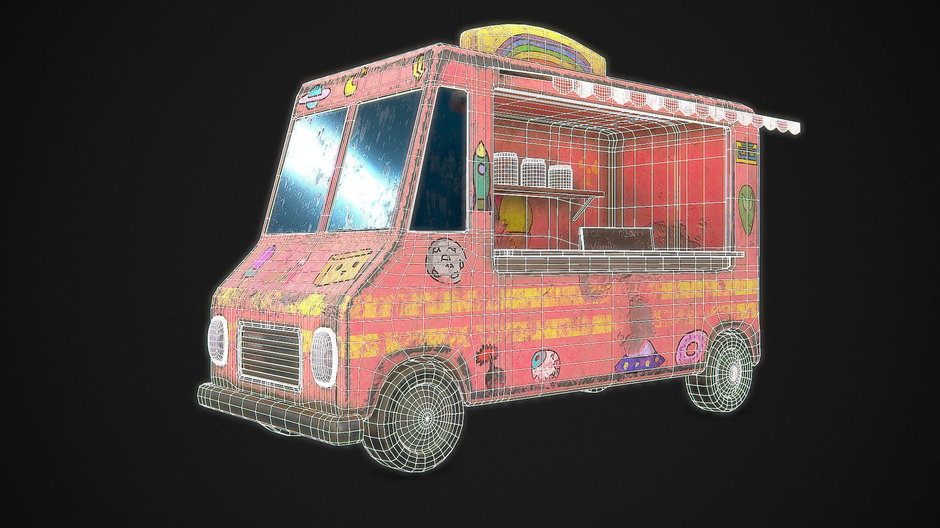 Ice Cream Truck  Low-poly 3D model_5