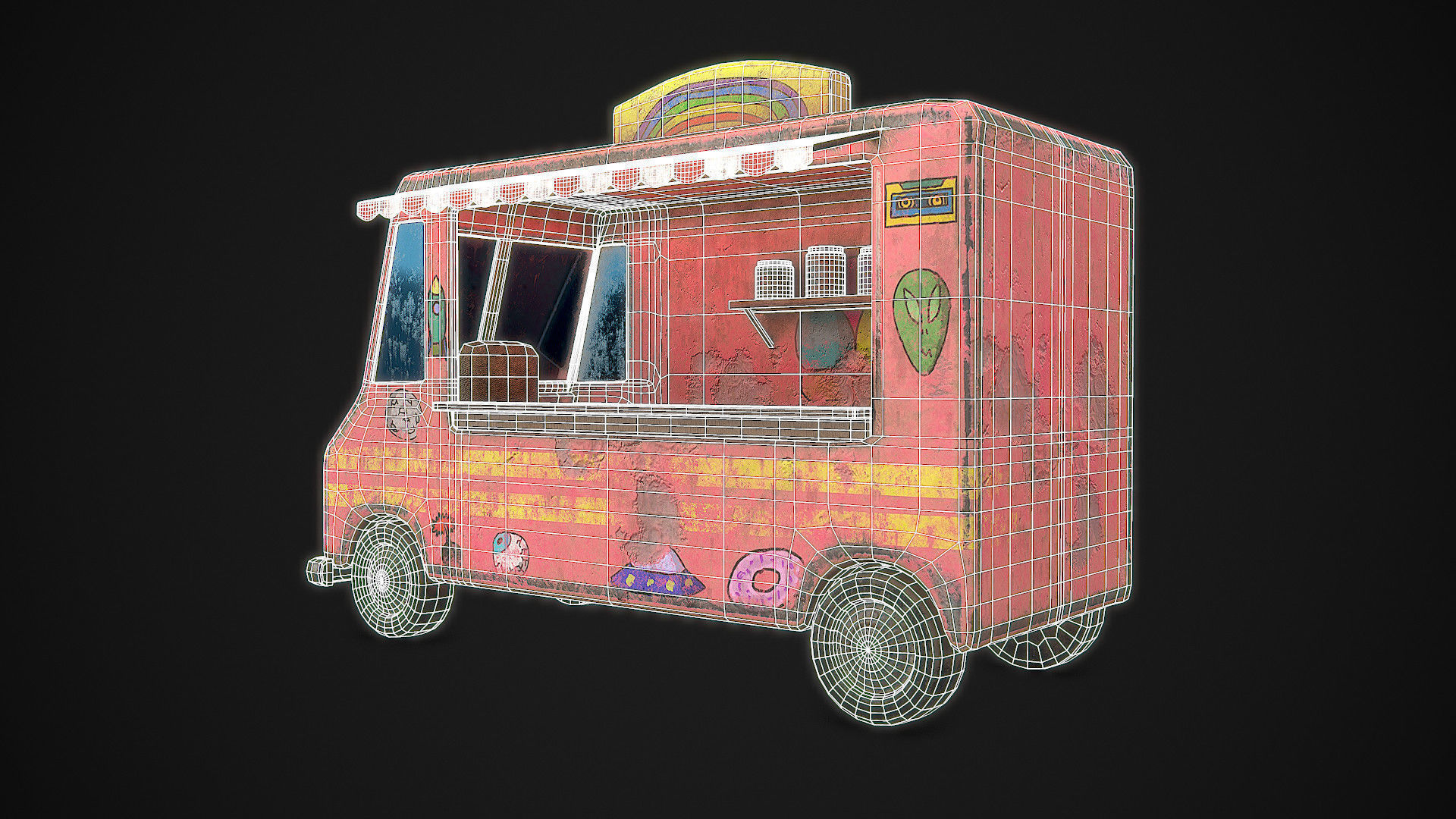 Ice Cream Truck  Low-poly 3D model_8