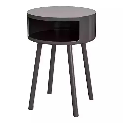 Bruk table with shelf grey 3D model