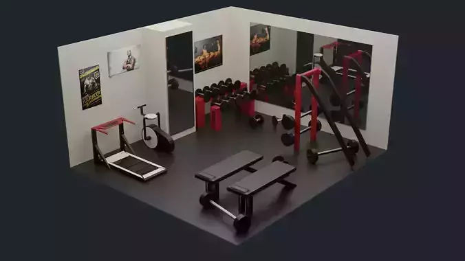 Low-Poly Gym - Fitness Hall