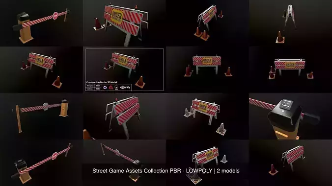 Street Game Assets Collection PBR - LOWPOLY 