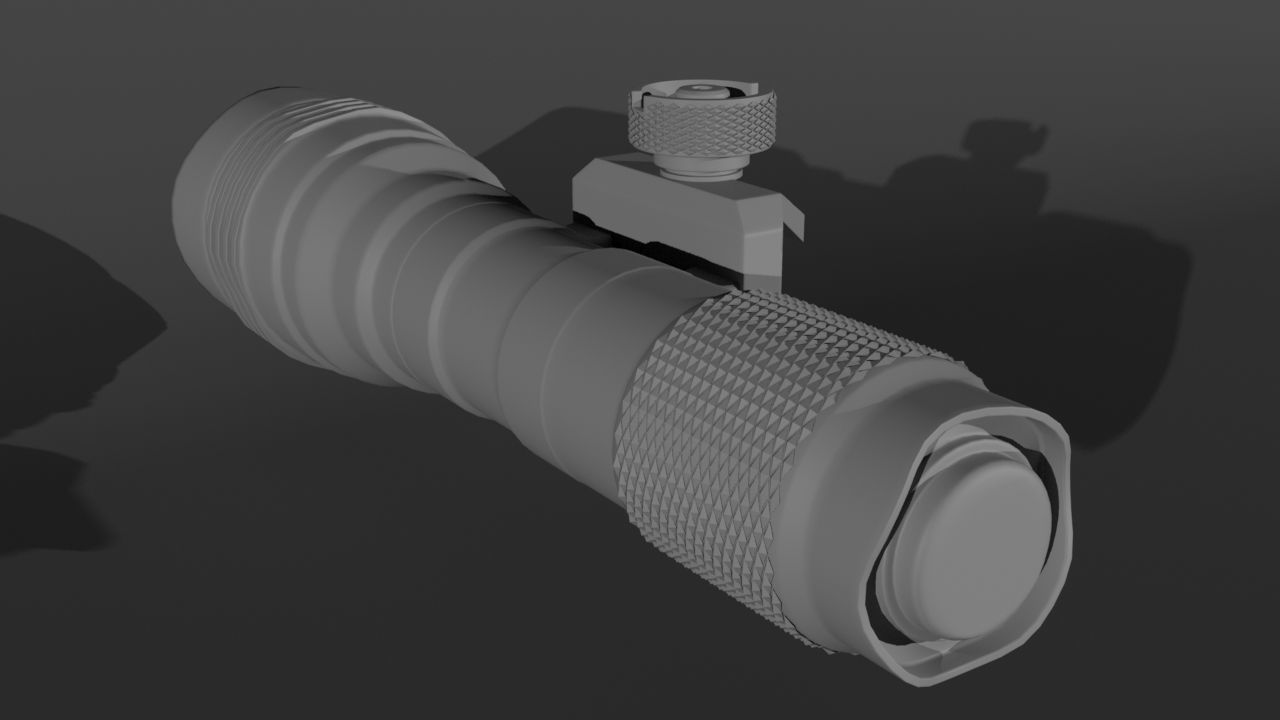 Picatinny Flashlight 3D model_1