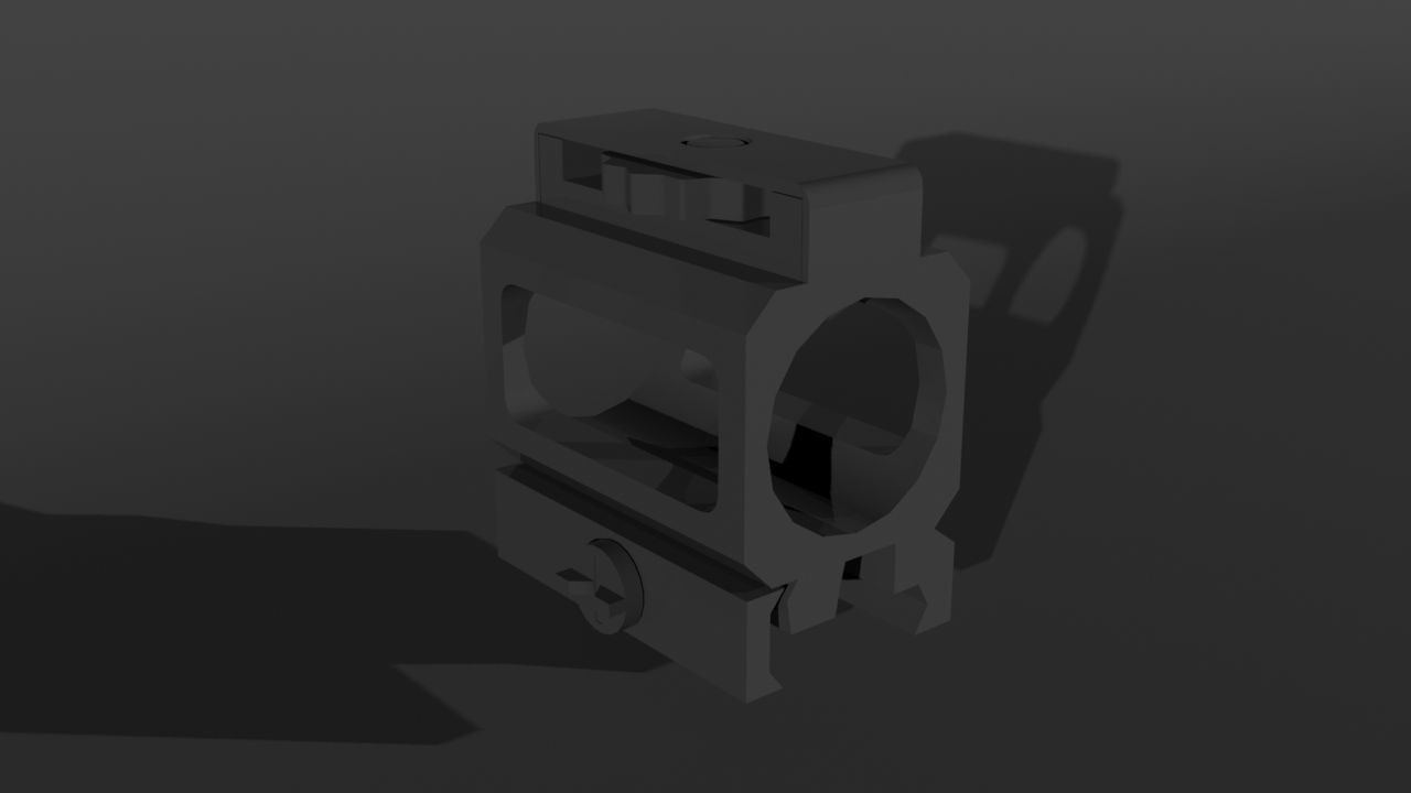 Flashlight Gun Rail Mount 3D model CGTrader