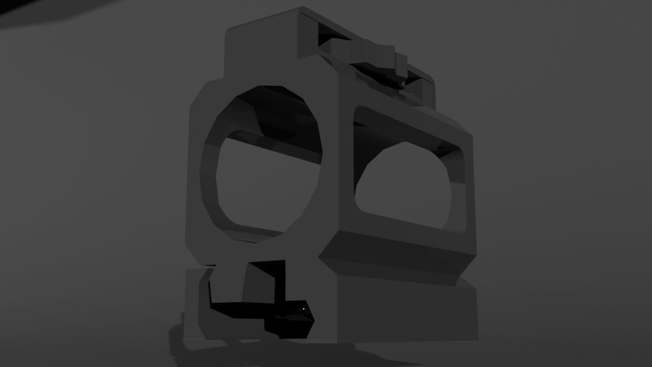 Flashlight Gun Rail Mount 3D model_1