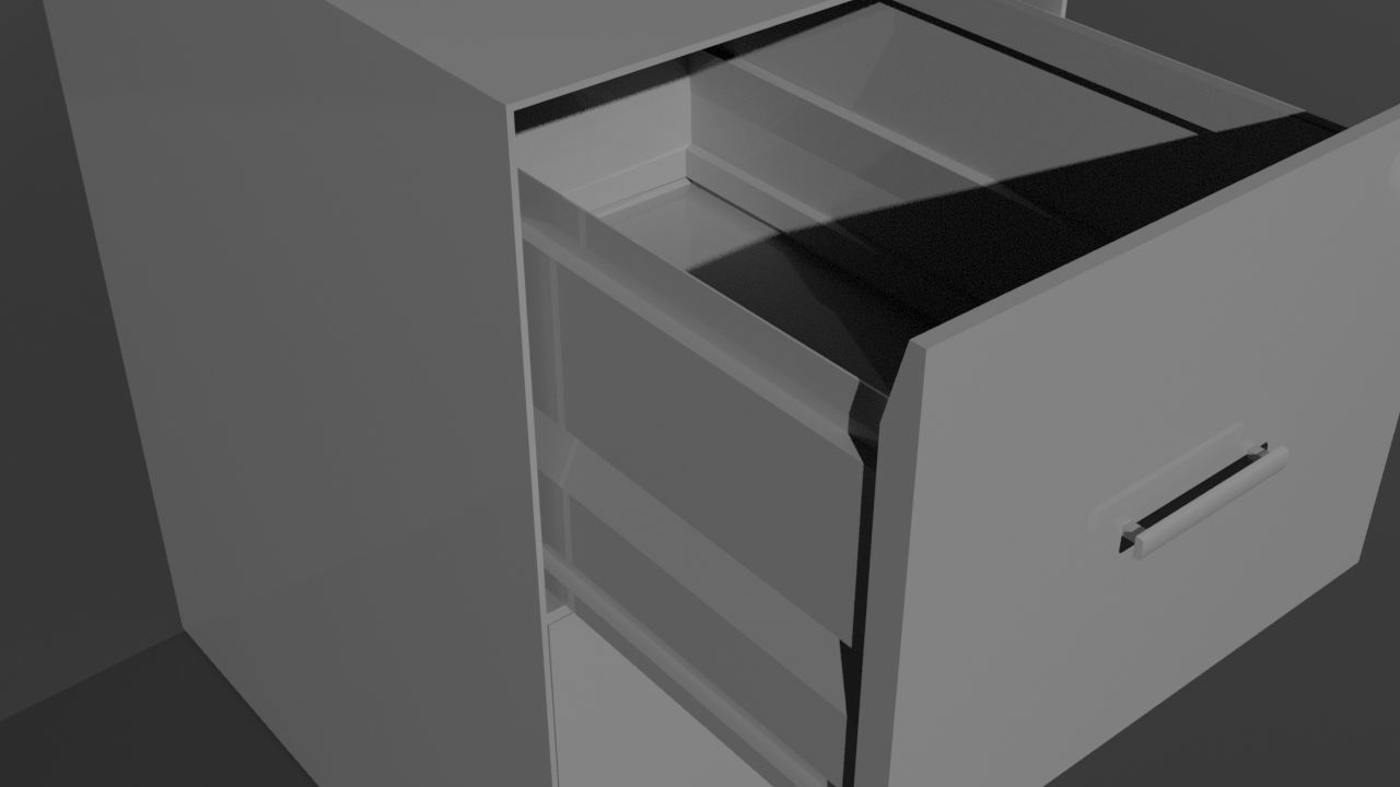 2 Drawer File Cabinet 3D model_3