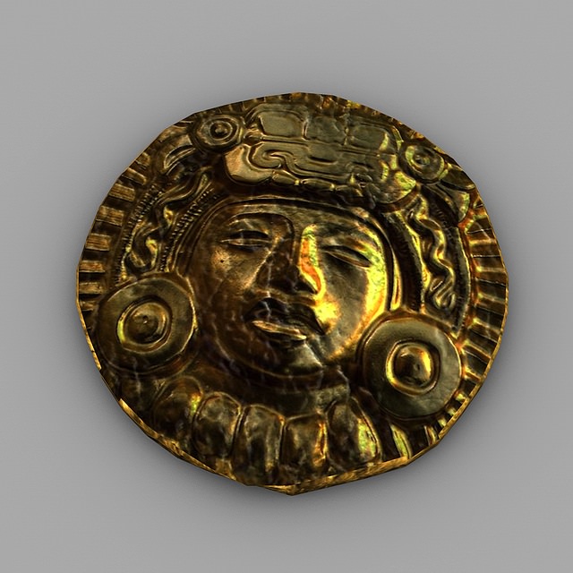 Ancient gold Low-poly 3D model_1