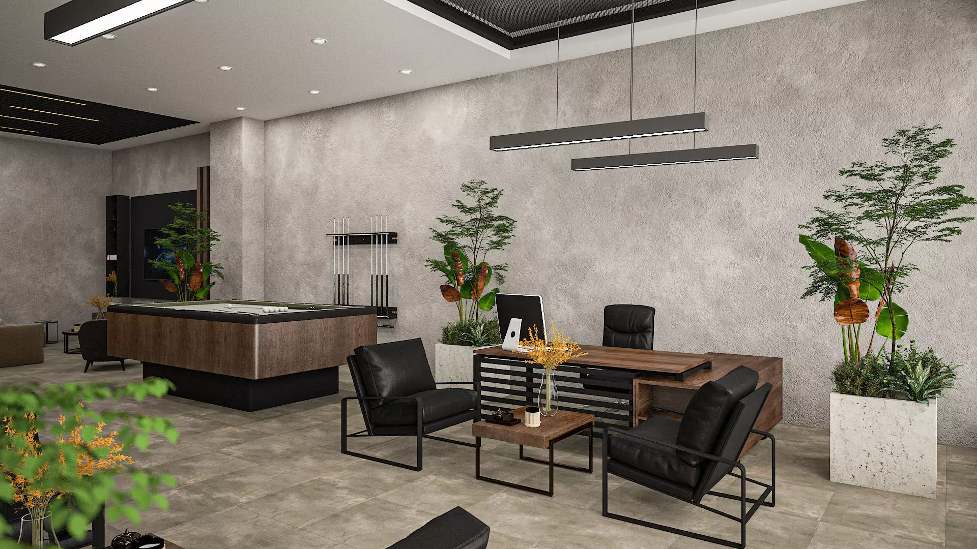 Modern Office Design 3D model_0