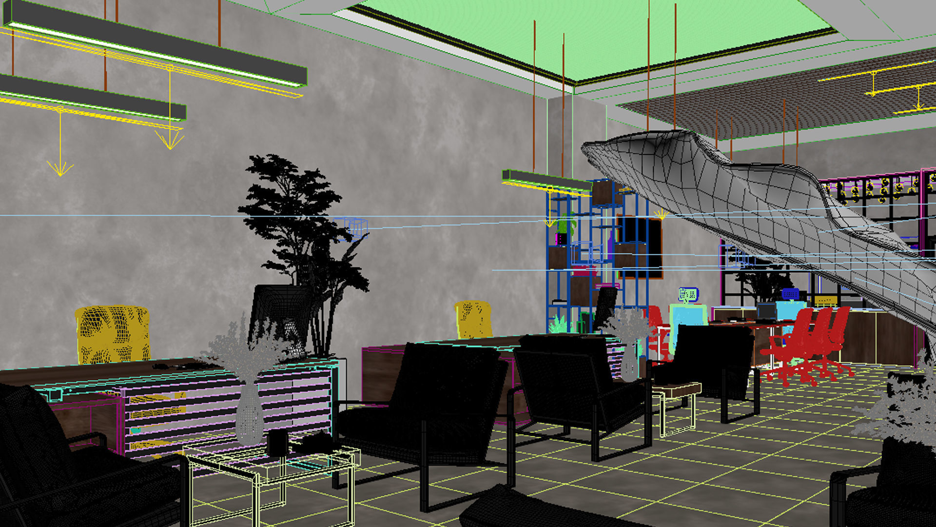 Modern Office Design 3D model_16