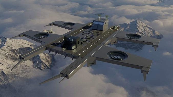 Helicarrier Low-poly 3D model