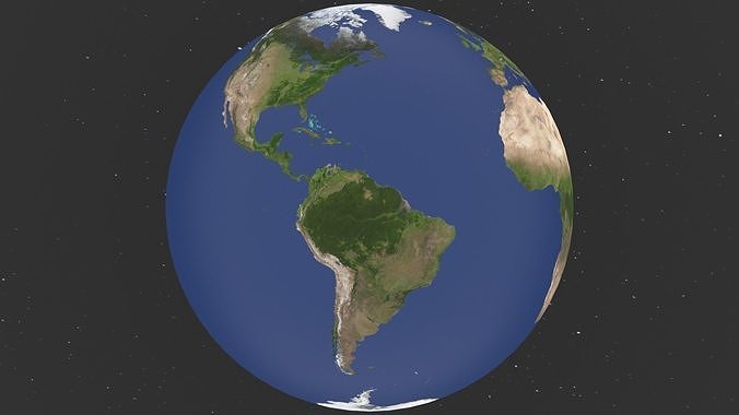 3D 8K Earth - No Clouds Low-poly 3D model