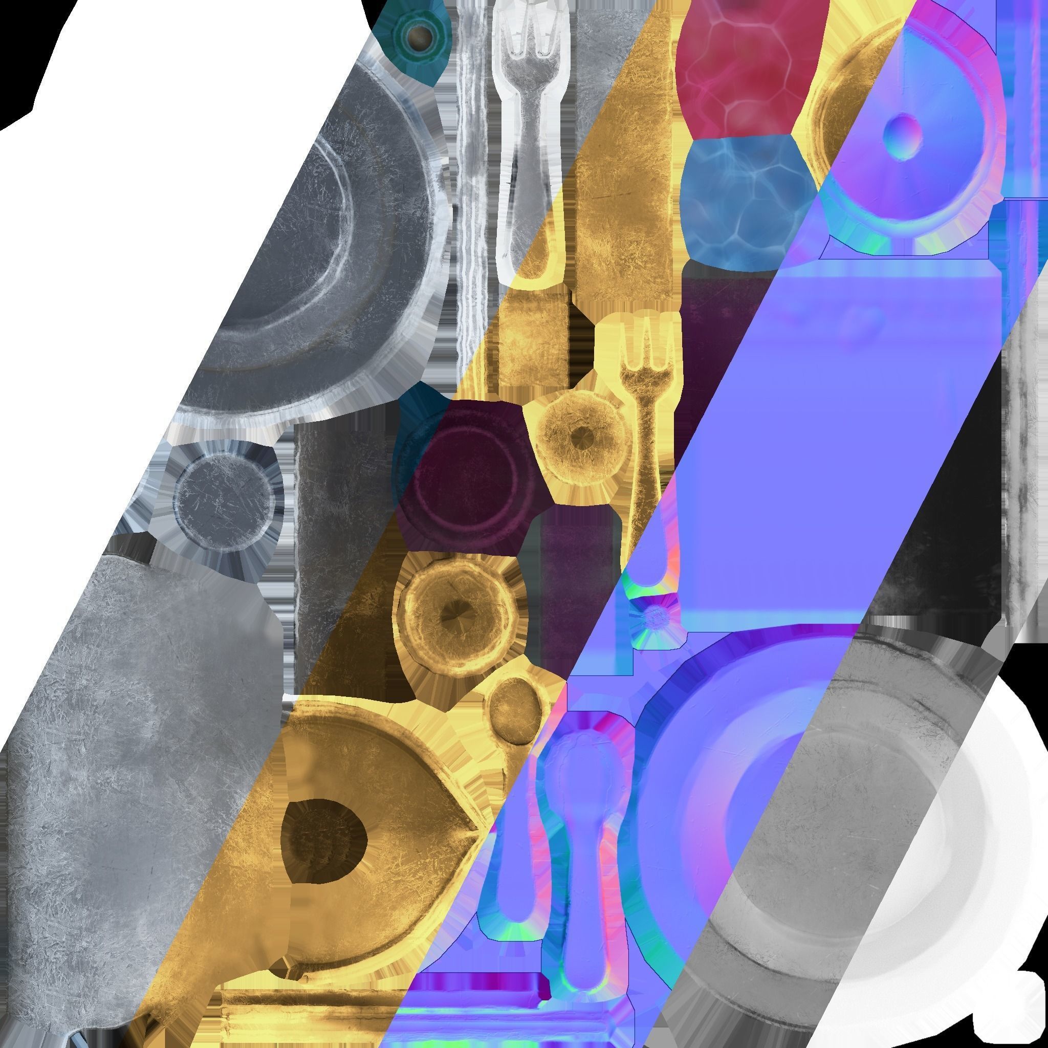 Stylaized Dishes  Low-poly 3D model_11