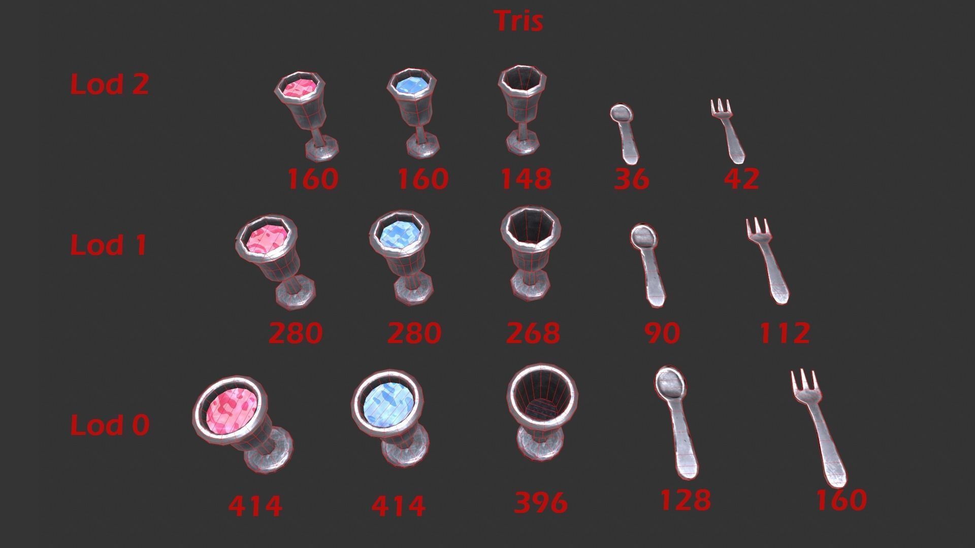 Stylaized Dishes  Low-poly 3D model_9