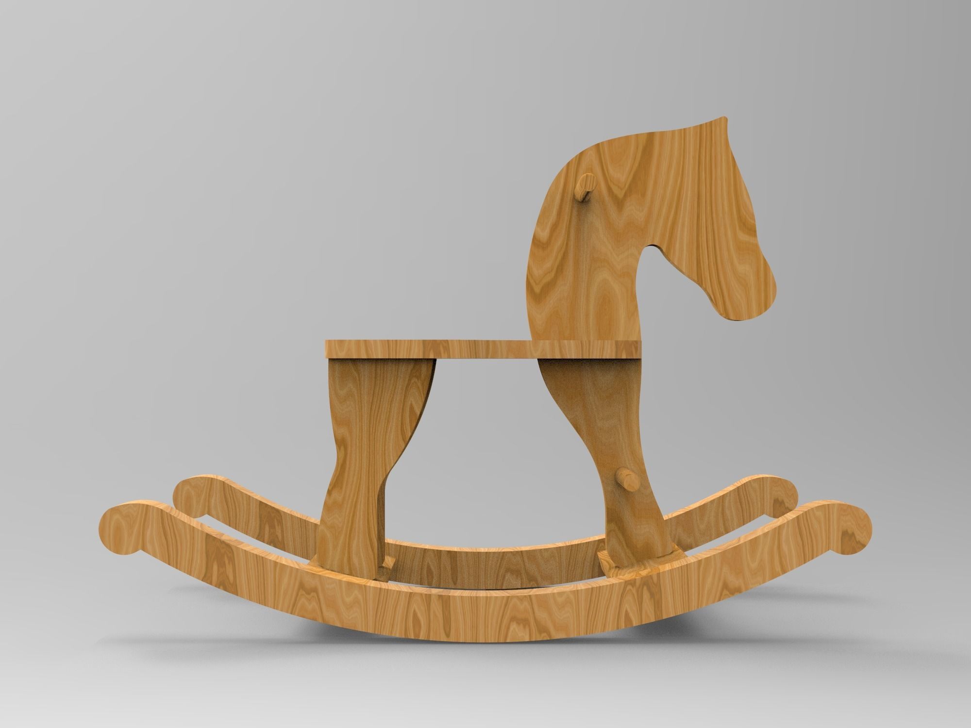 Rocking Horse Low-poly 3D model_1